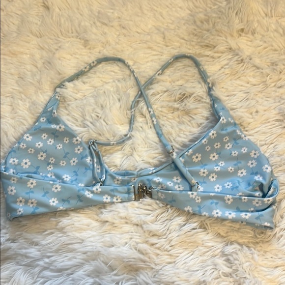 Ditsy Floral Bikini Top Blue - Picture 3 of 4